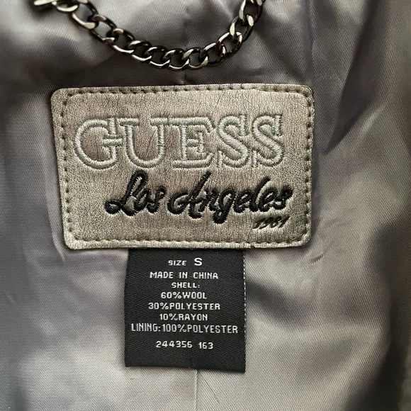 Guess peplum pea coat gray used like new size S - Picture 4 of 8